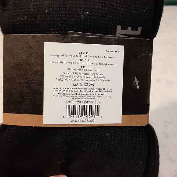 **SOLD**2 Pack Frye Wool Blend Socks NWT - Picture 4 of 4